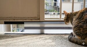 猫の目線でベランダを点検する
